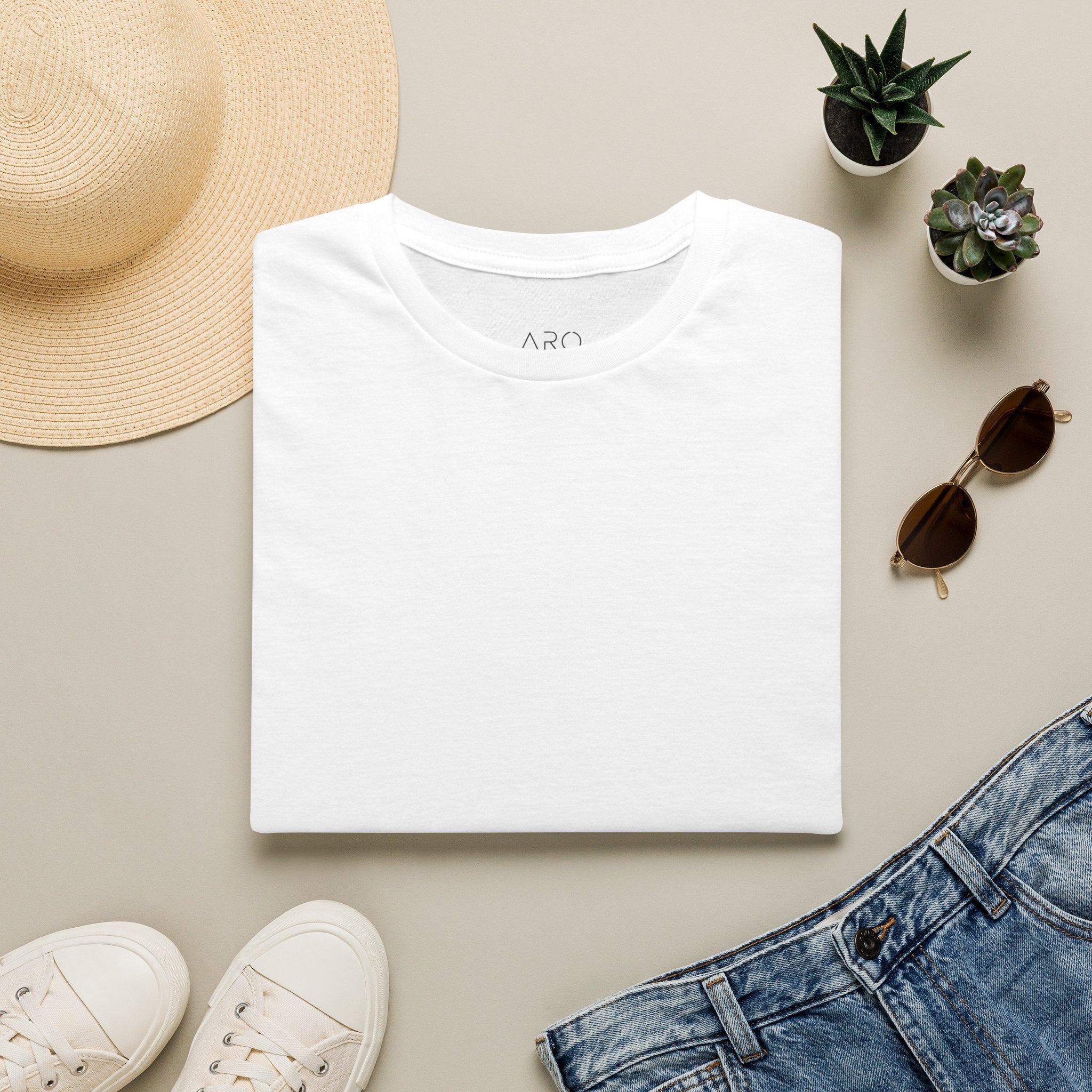 ARO Classic White T-Shirt — Everyday Crewneck Tee