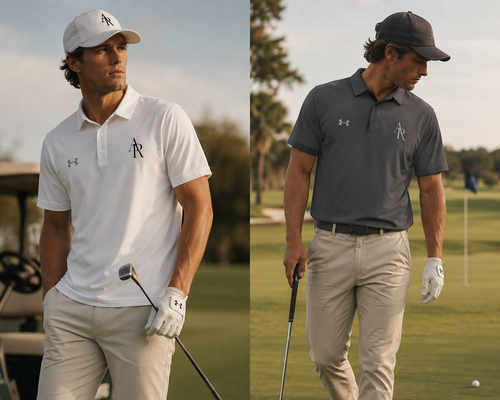 Embroidered Men’s Performance Polo — White Under Armour® Golf Shirt with Monogram