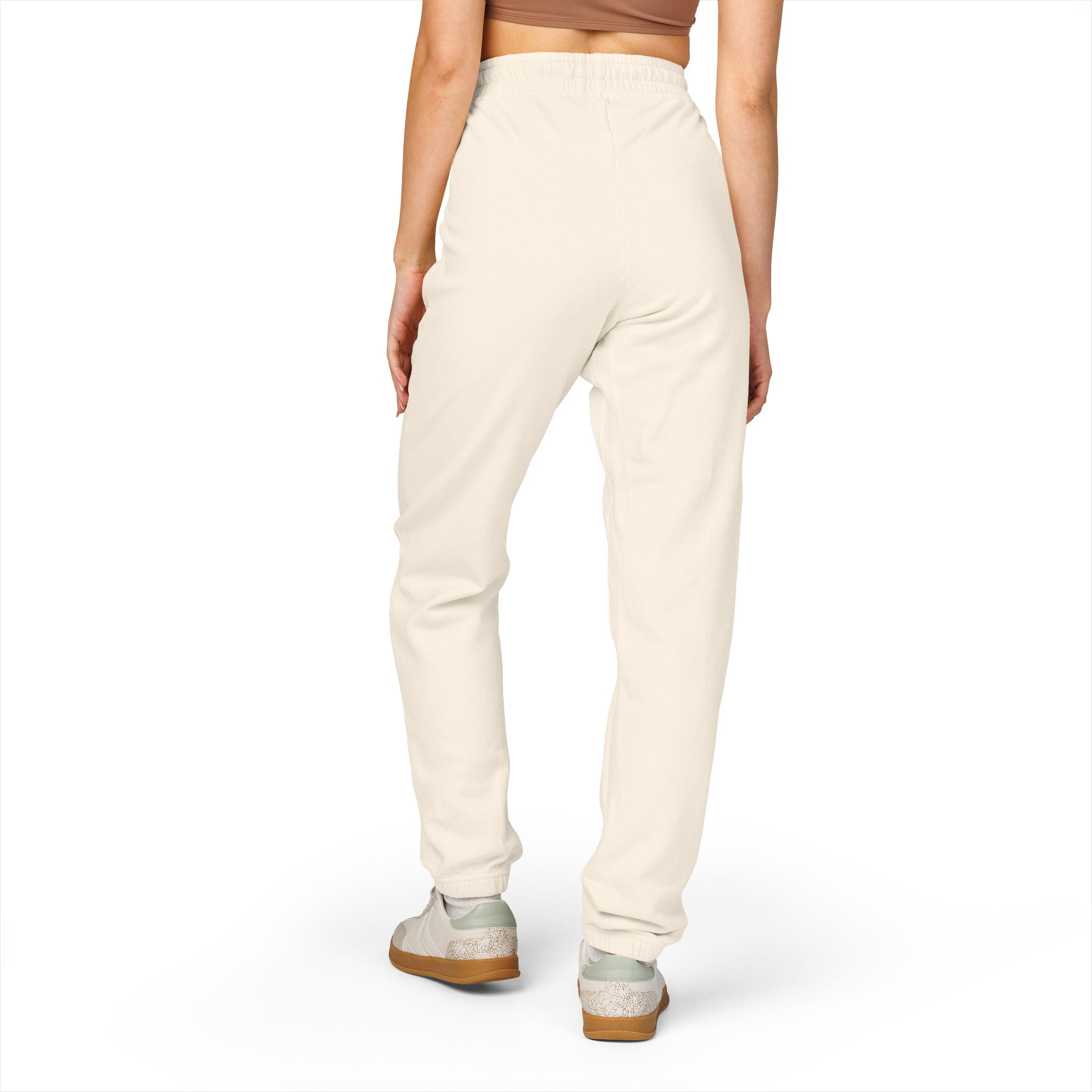 ARO Fleece Sweatpants "ARC" Minimal Embroidered Joggers — Soft Garment-Dyed Lounge Pants