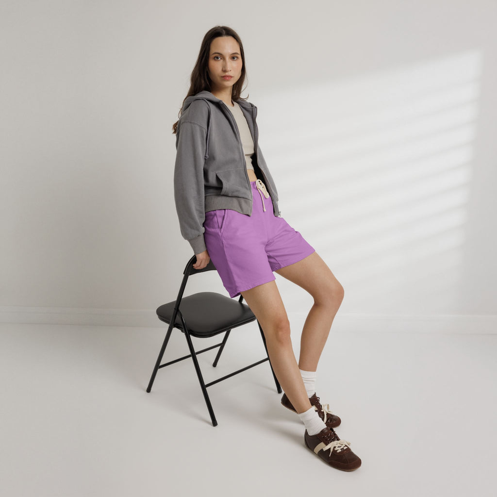 Lightweight Fleece Sweat Shorts — Garment-Dyed Casual Lounge Shorts with ALIX Logo