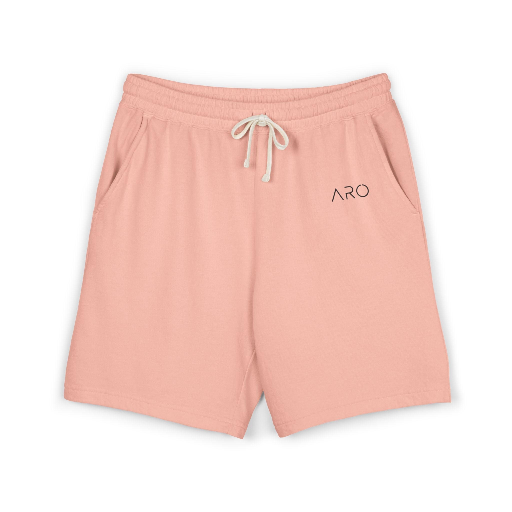 Lightweight Fleece Sweat Shorts — Garment-Dyed Casual Lounge Shorts with ARO Logo